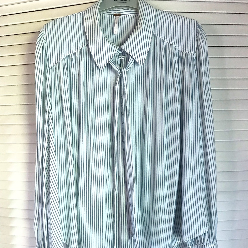 Free People Button Down Stripes Small